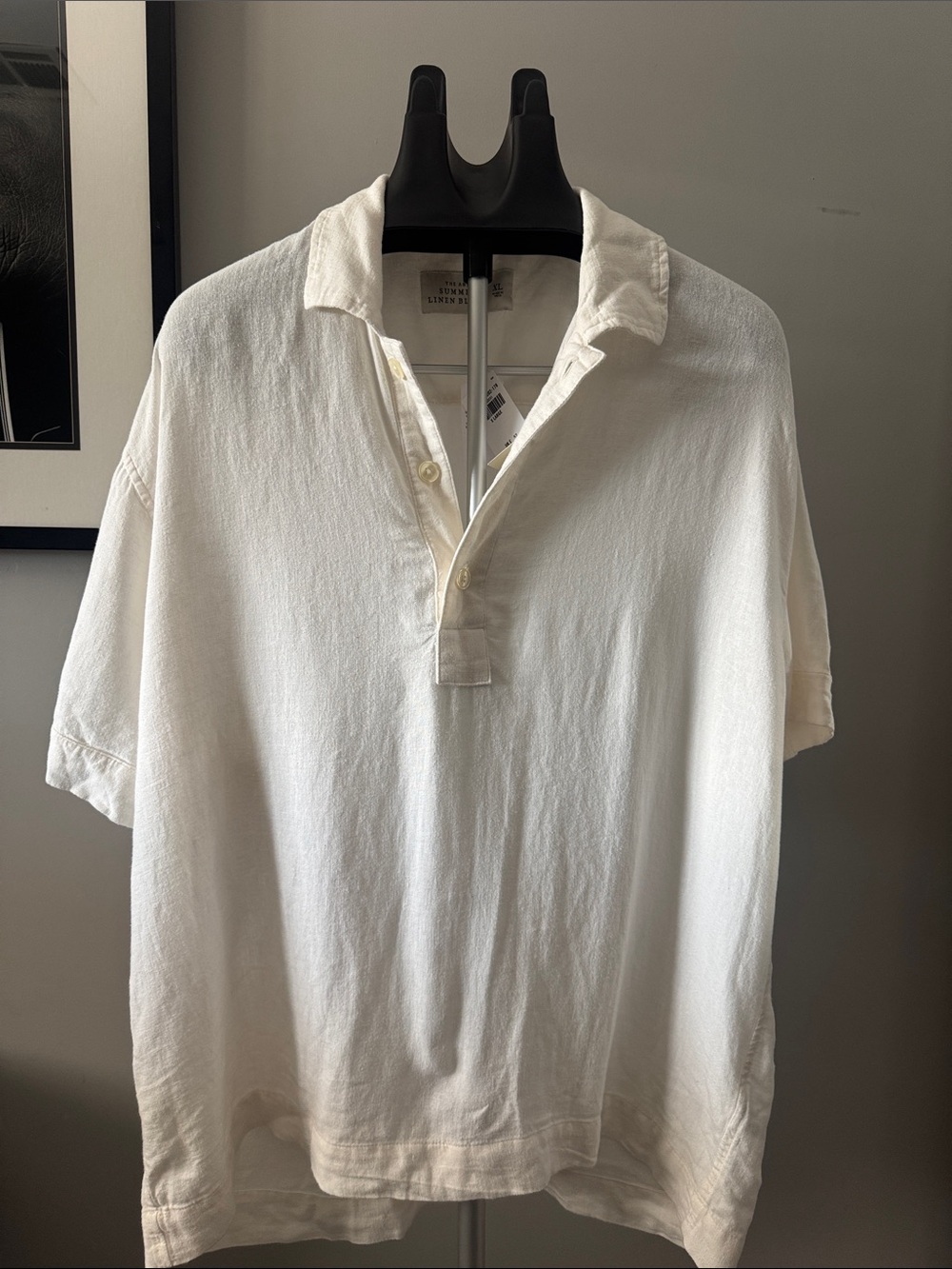 abercrombie and fitch the a&f summer linen blend xl shirt button white